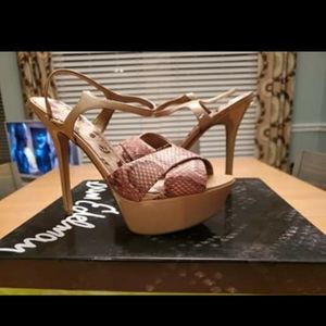 Snakeskin nude Platform Sandal